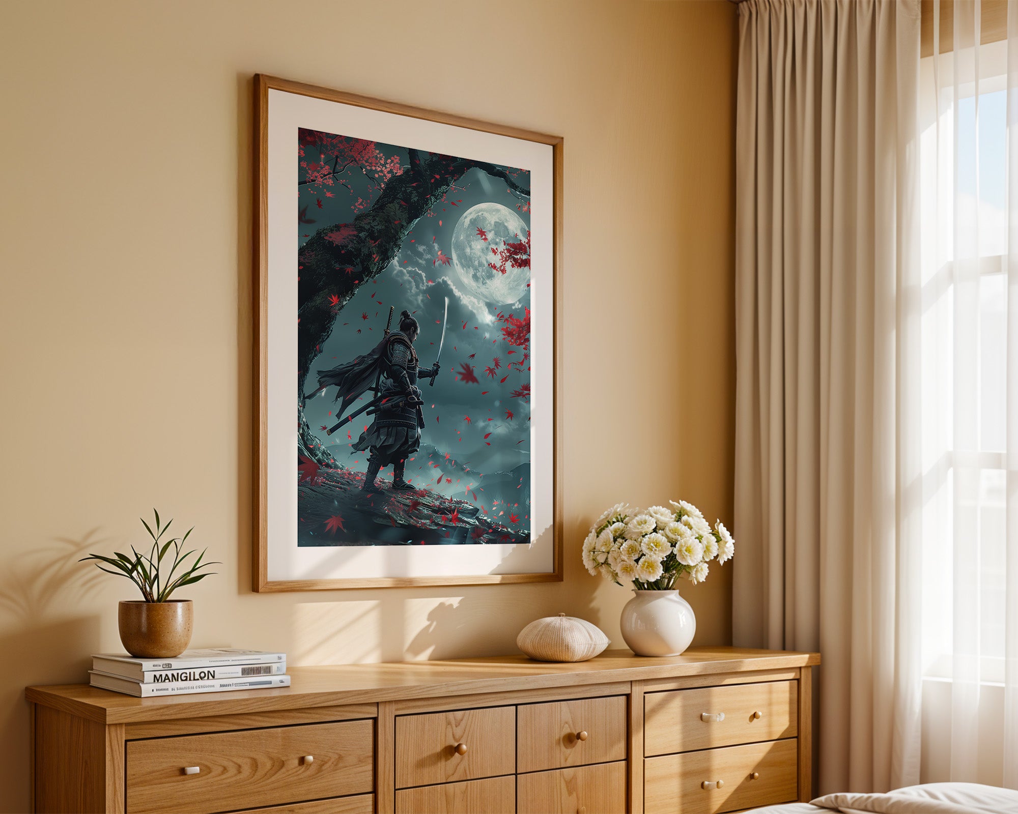 Samurai Mondlicht Ahornblätter