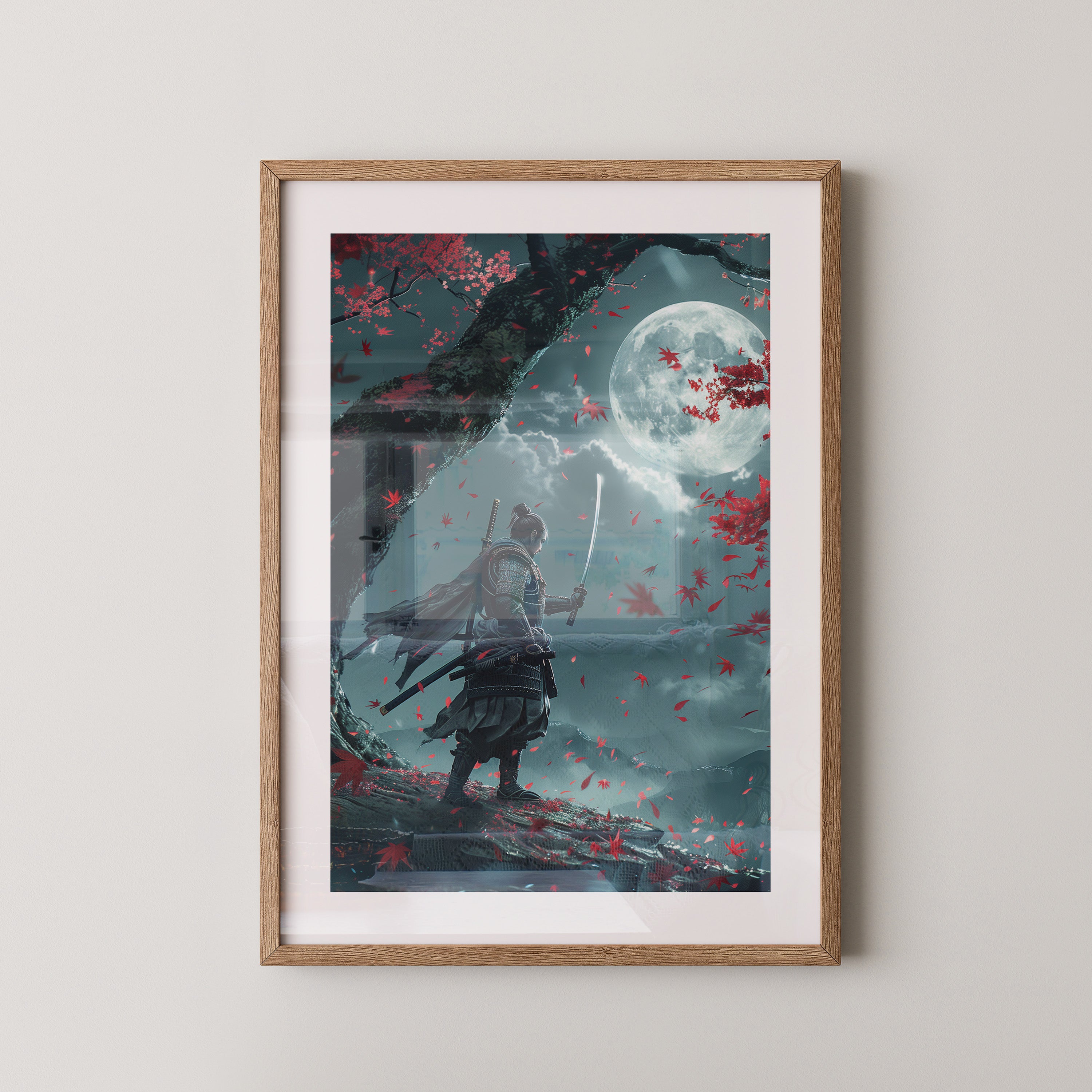 Samurai Mondlicht Ahornblätter