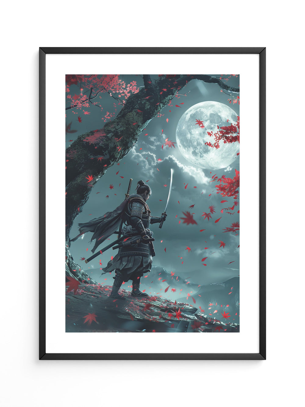 Samurai Mondlicht Ahornblätter