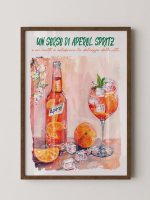 Aperol Orangen Spritz Aquarell