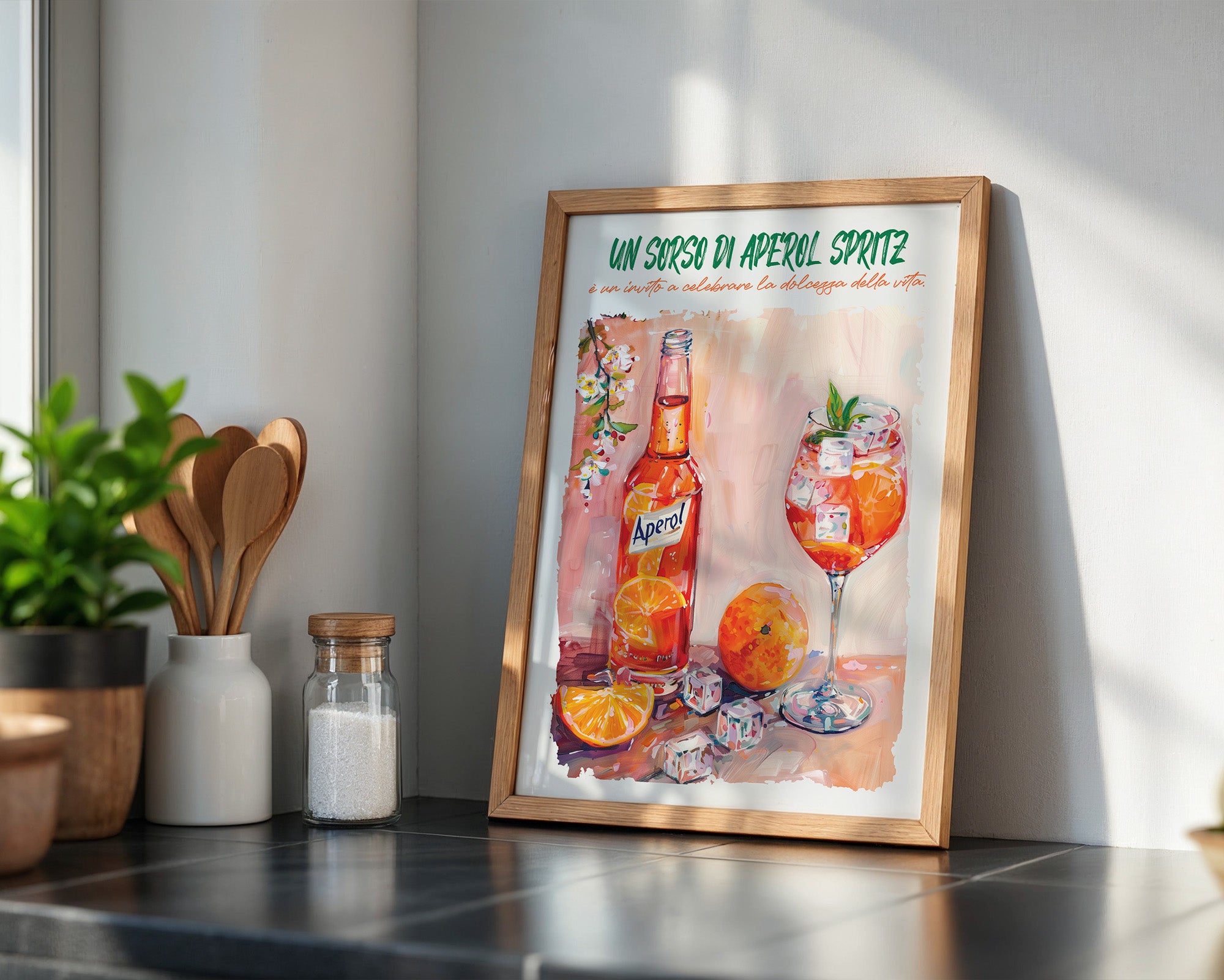 Orangen Spritz Aquarell