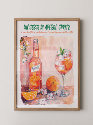Aperol Orangen Spritz Aquarell