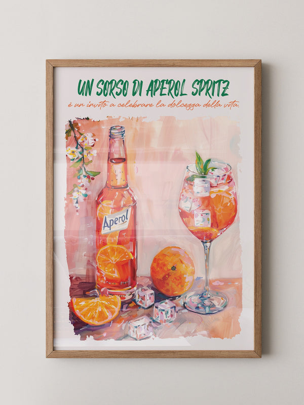 Aperol Orangen Spritz Aquarell