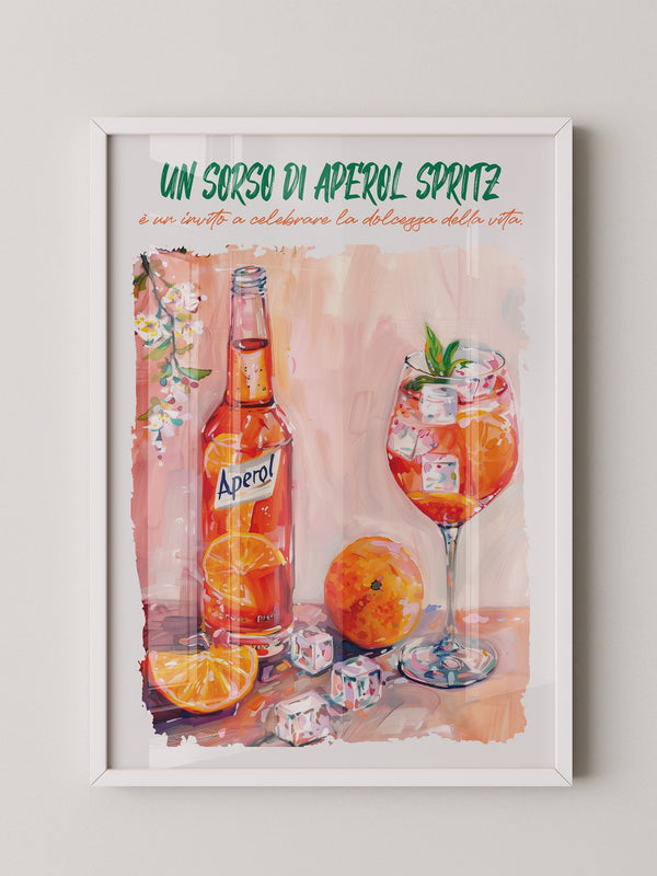Aperol Orangen Spritz Aquarell