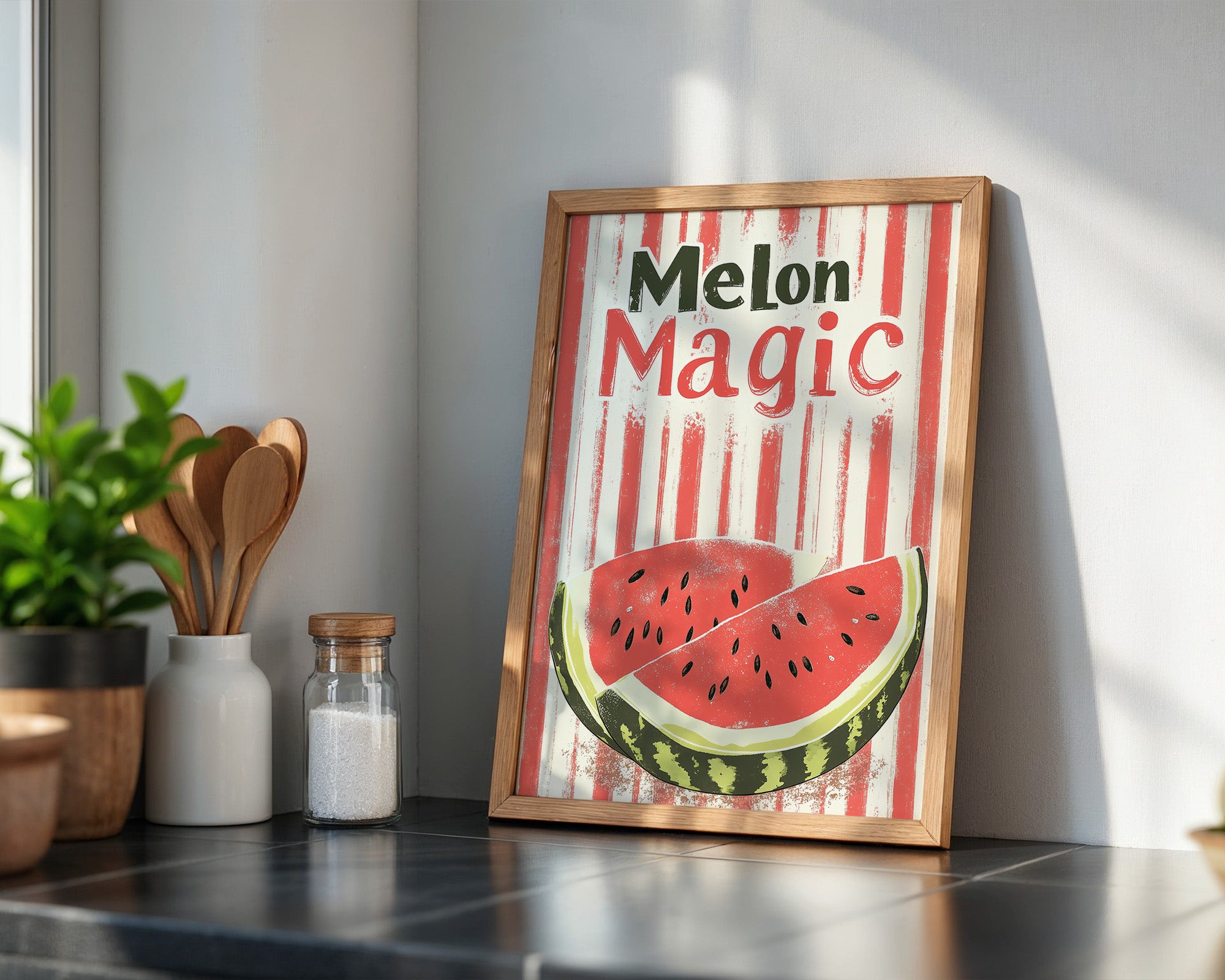 Melone Streifen Retro