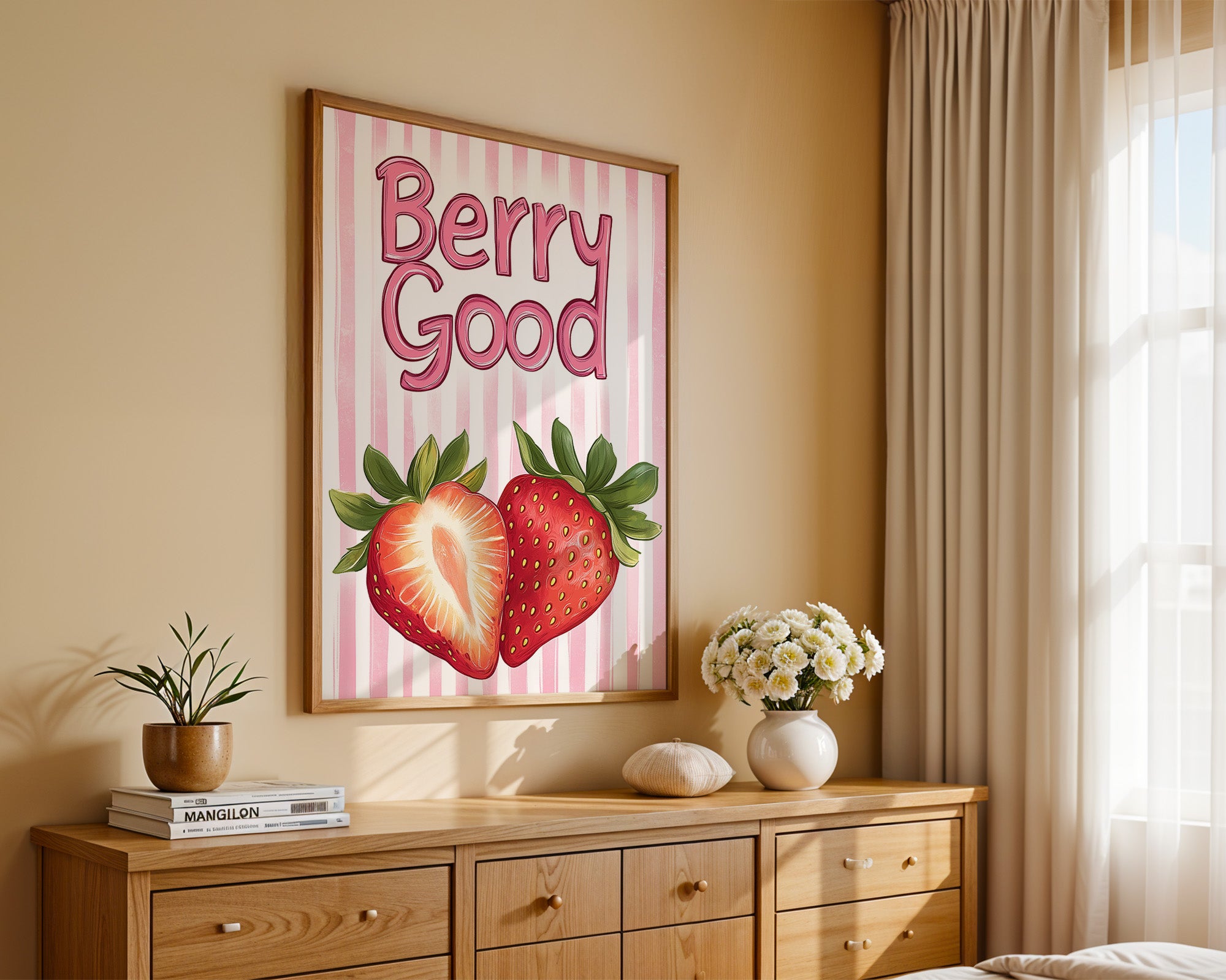 Erdbeeren Pastell Streifen