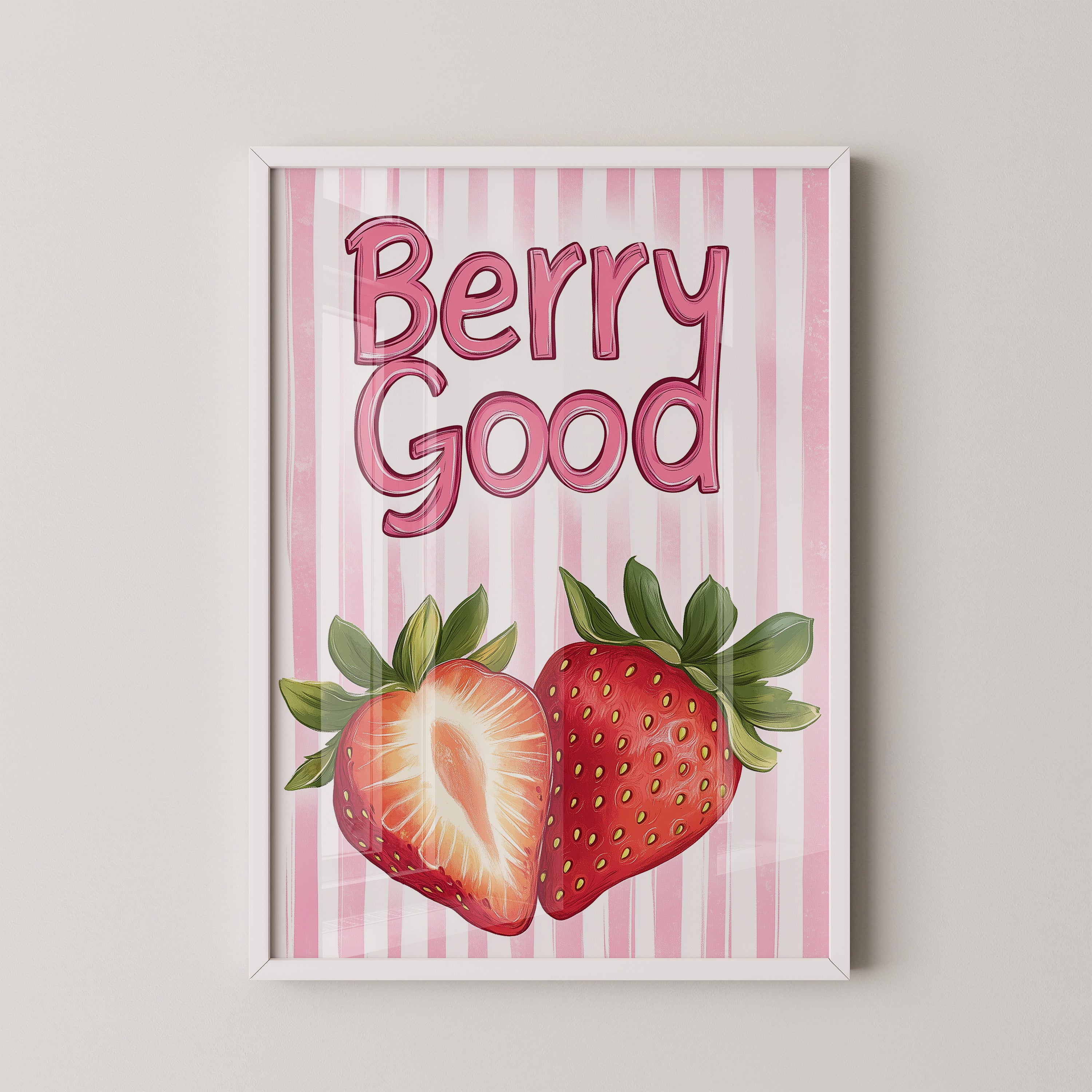 Erdbeeren Pastell Streifen