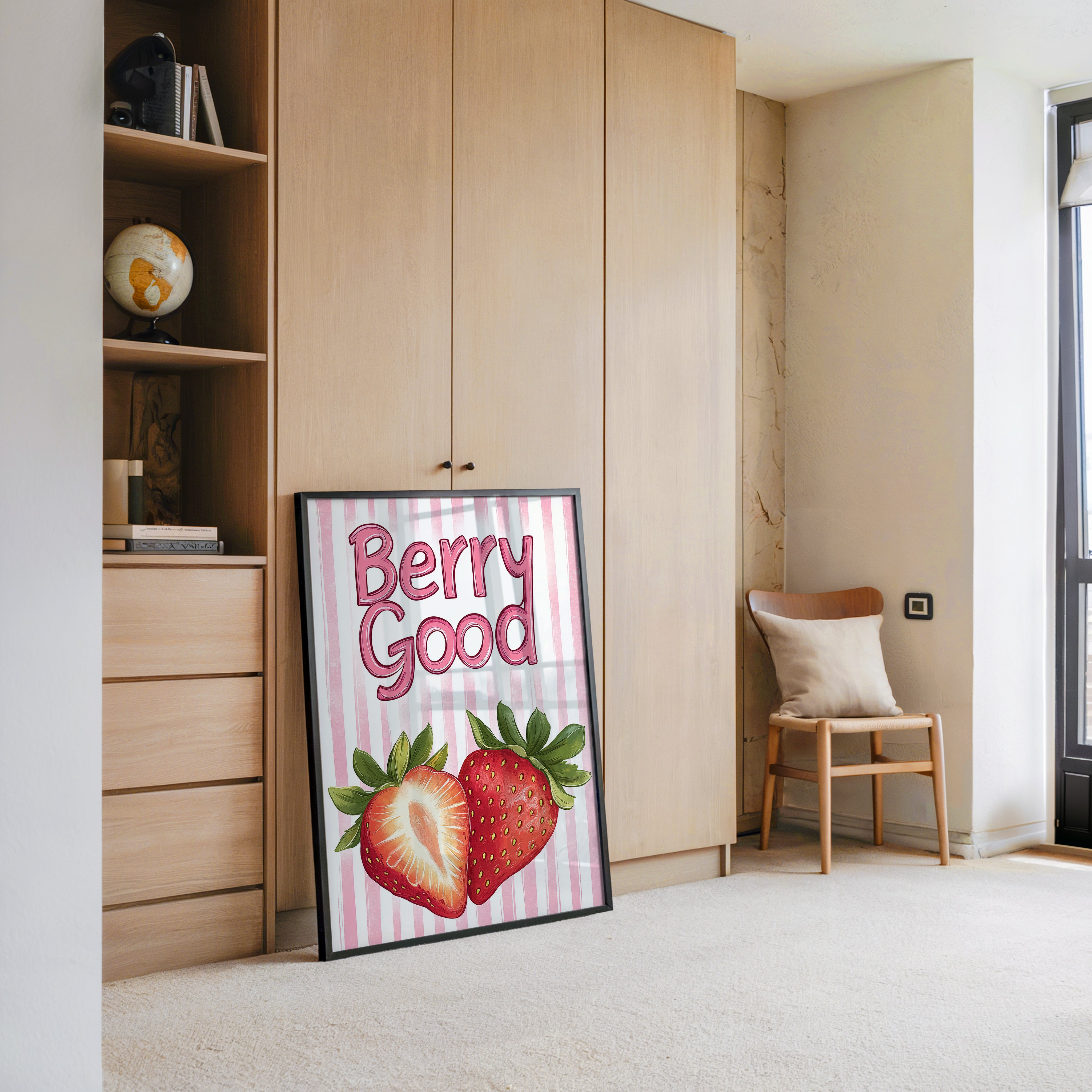 Erdbeeren Pastell Streifen