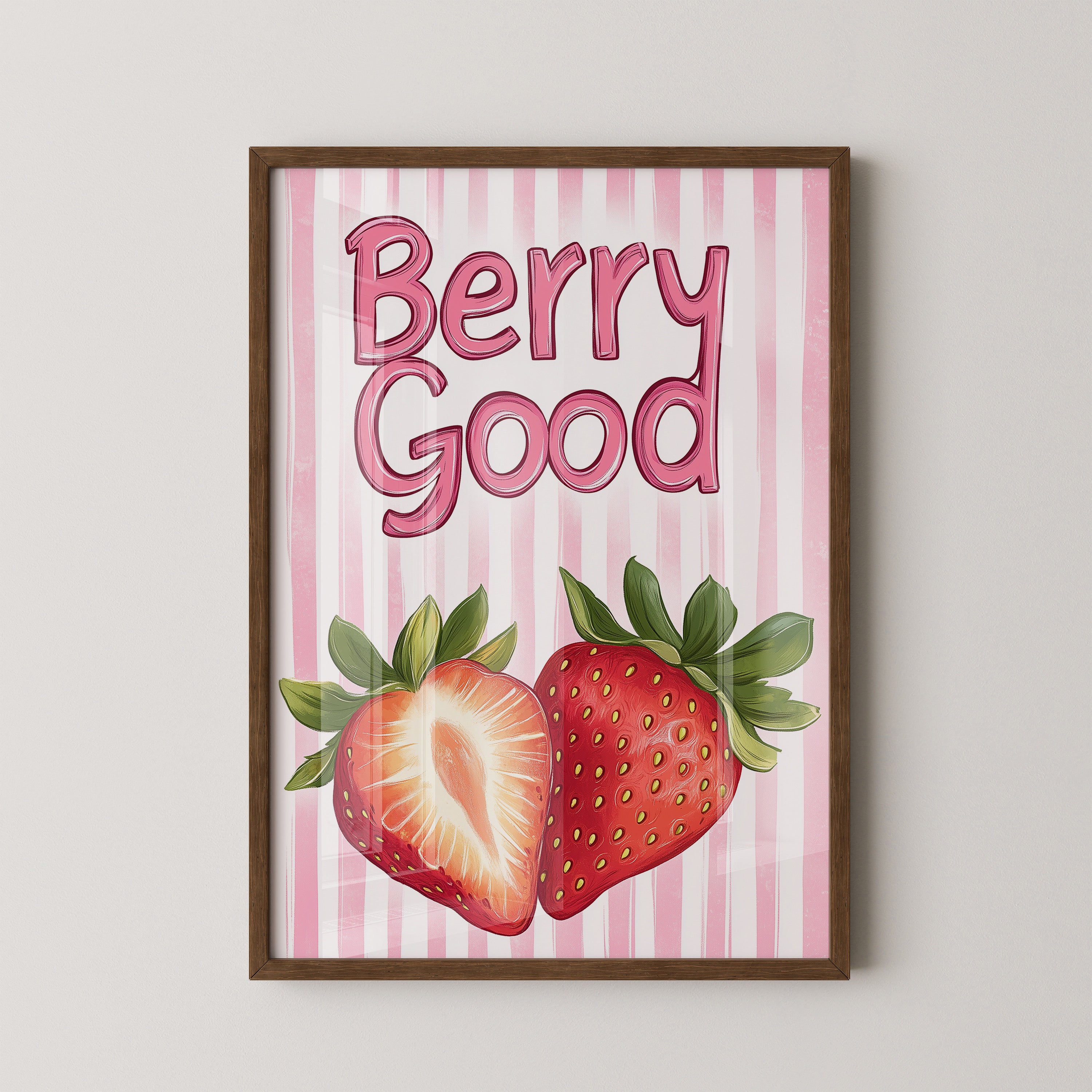 Erdbeeren Pastell Streifen