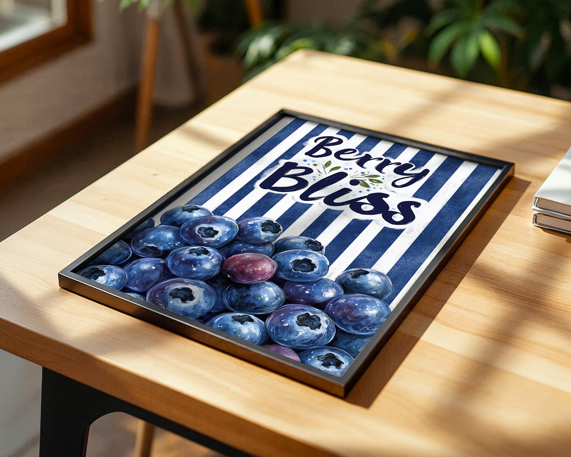 Blaubeeren Streifen Retro