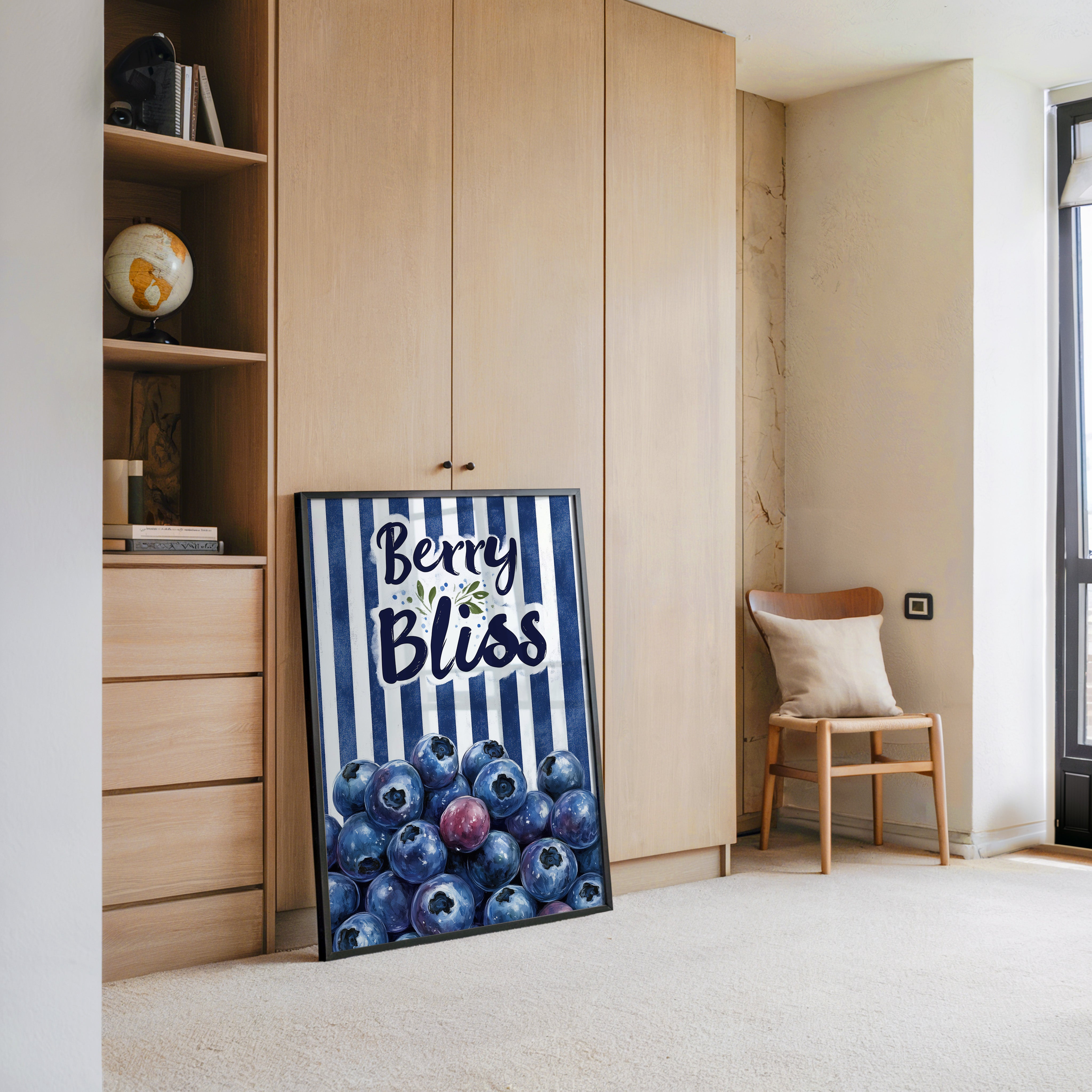 Blaubeeren Streifen Retro