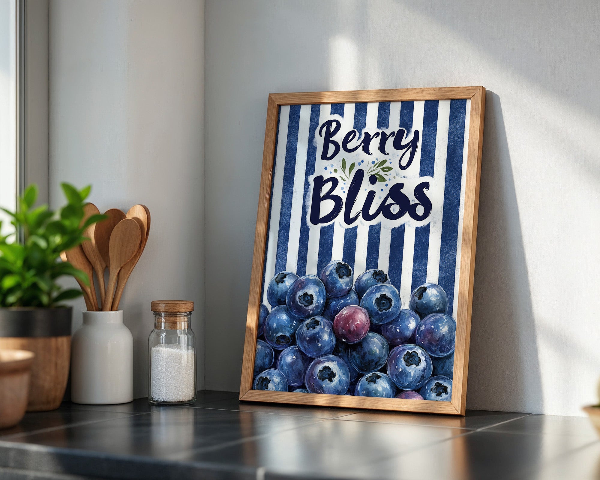 Blaubeeren Streifen Retro