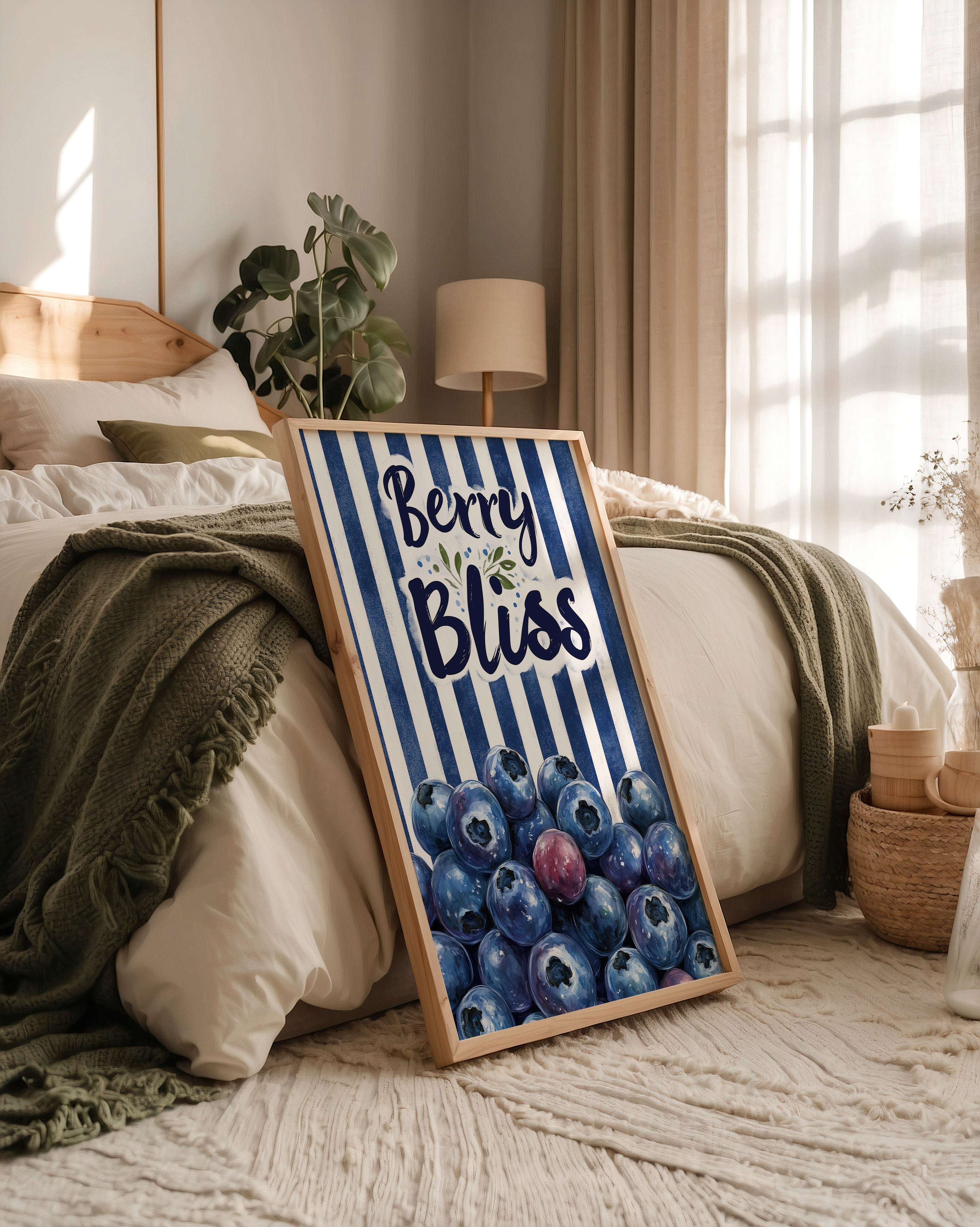 Blaubeeren Streifen Retro
