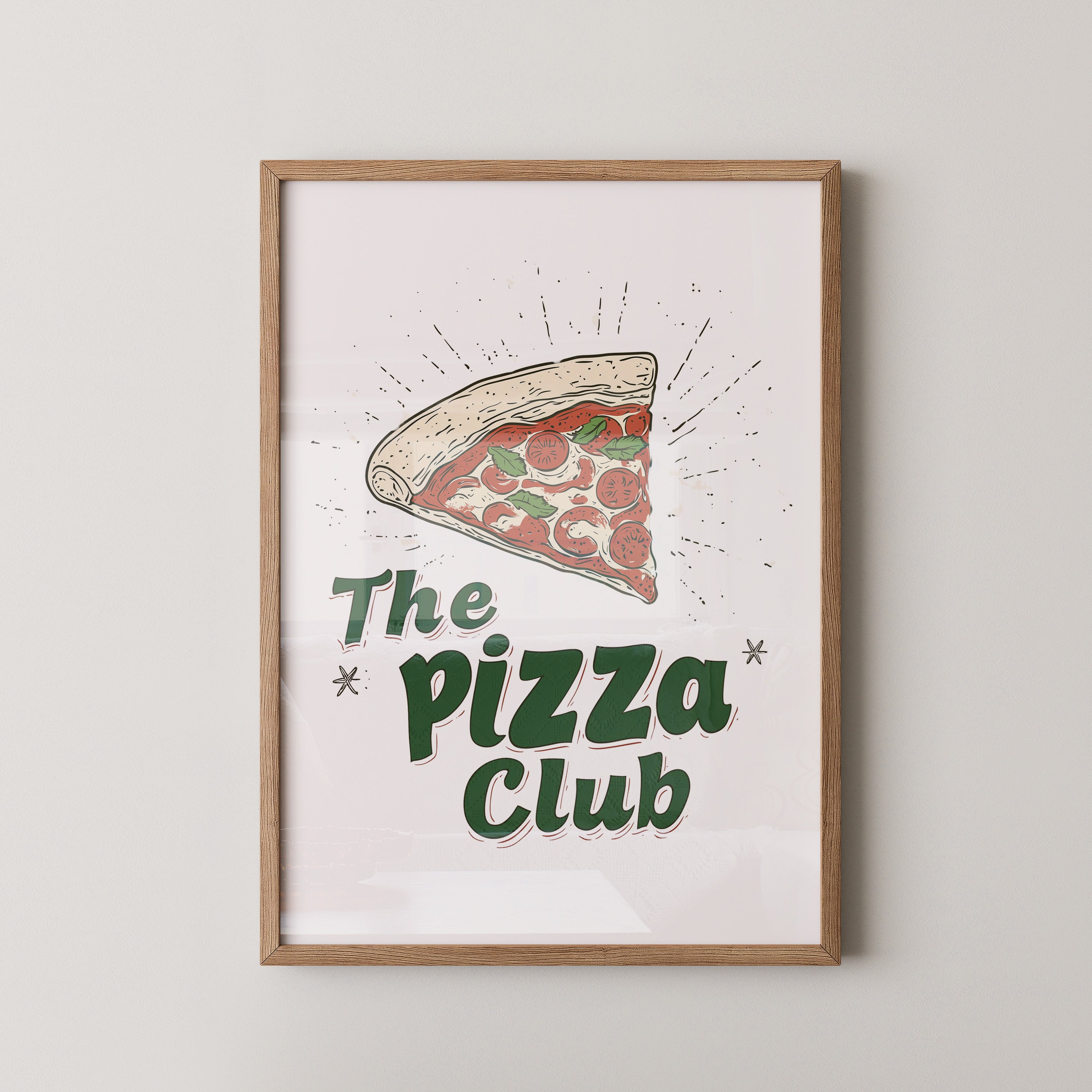 Pizza Grafik Retro Stil