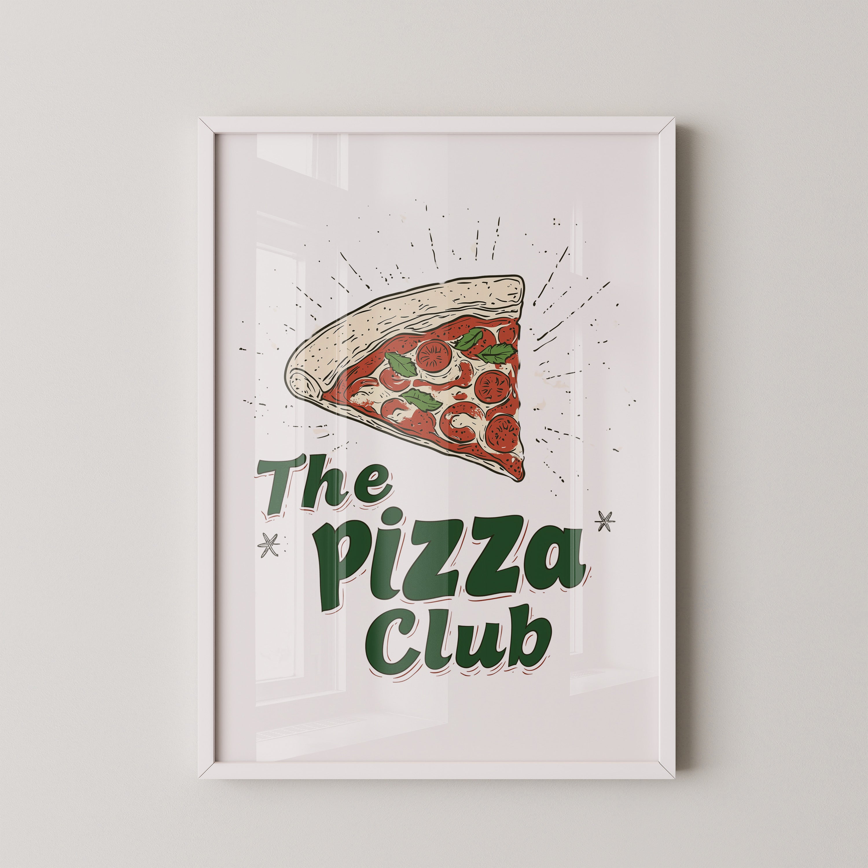 Pizza Grafik Retro Stil