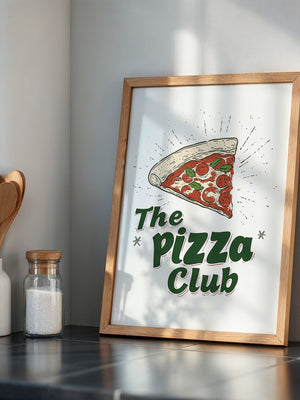 Pizza Grafik Retro Stil