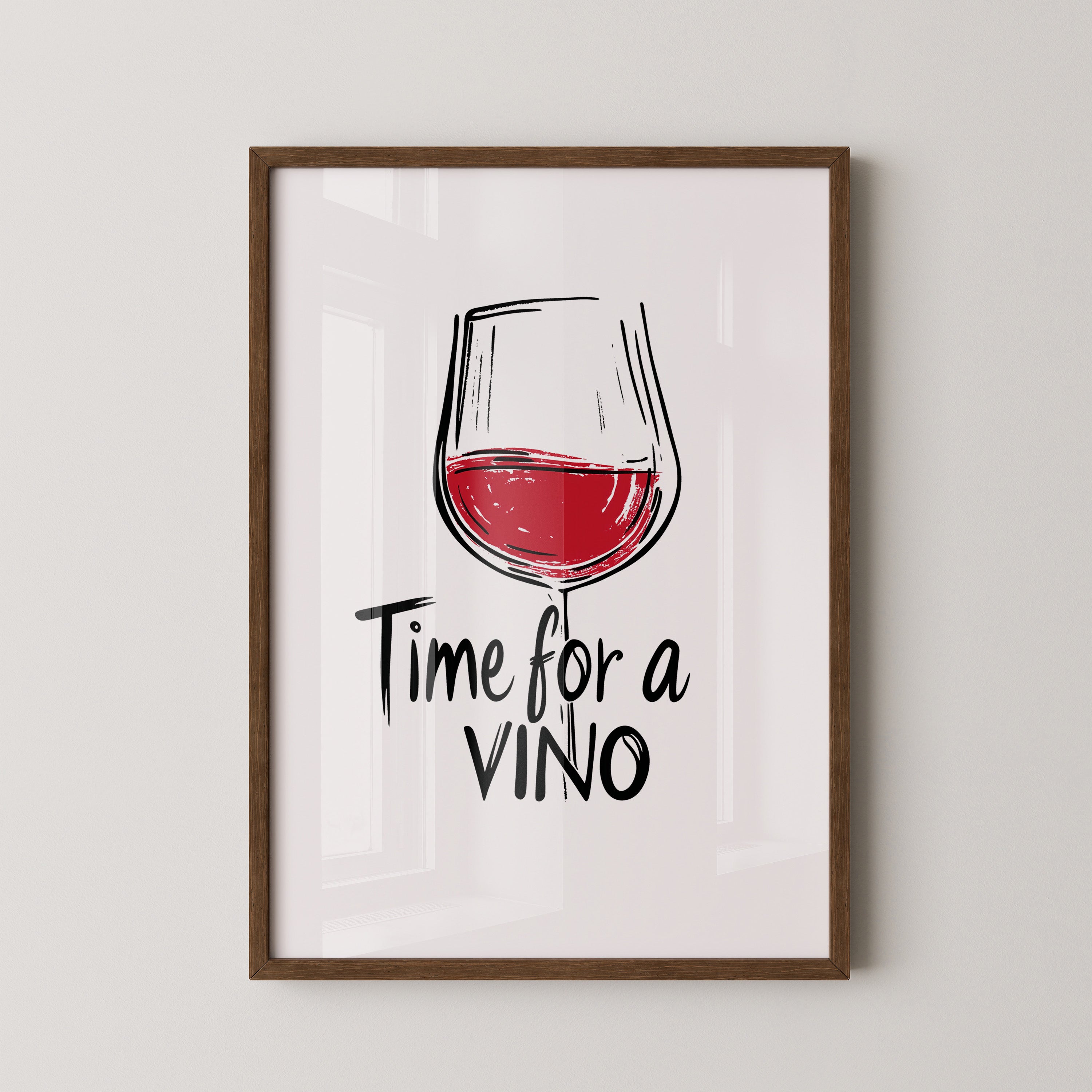 Weinglas Rot Minimalistisch