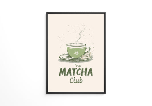 Matcha Tasse Retro Zeichnung