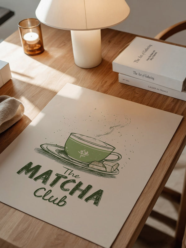 Matcha Tasse Retro Zeichnung