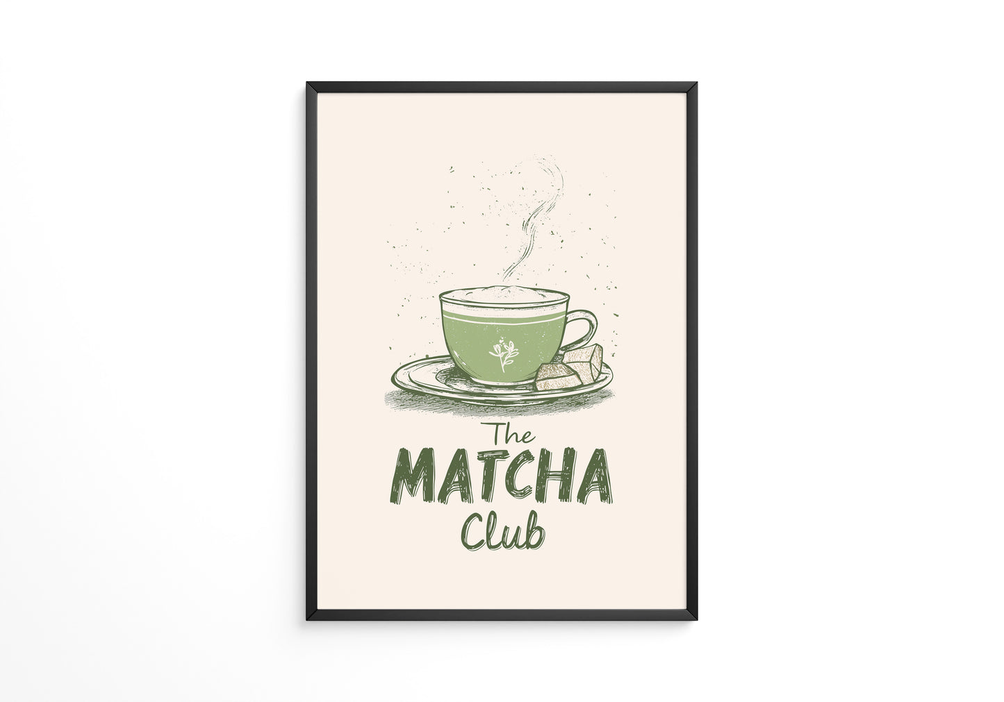 Matcha Tasse Retro Zeichnung