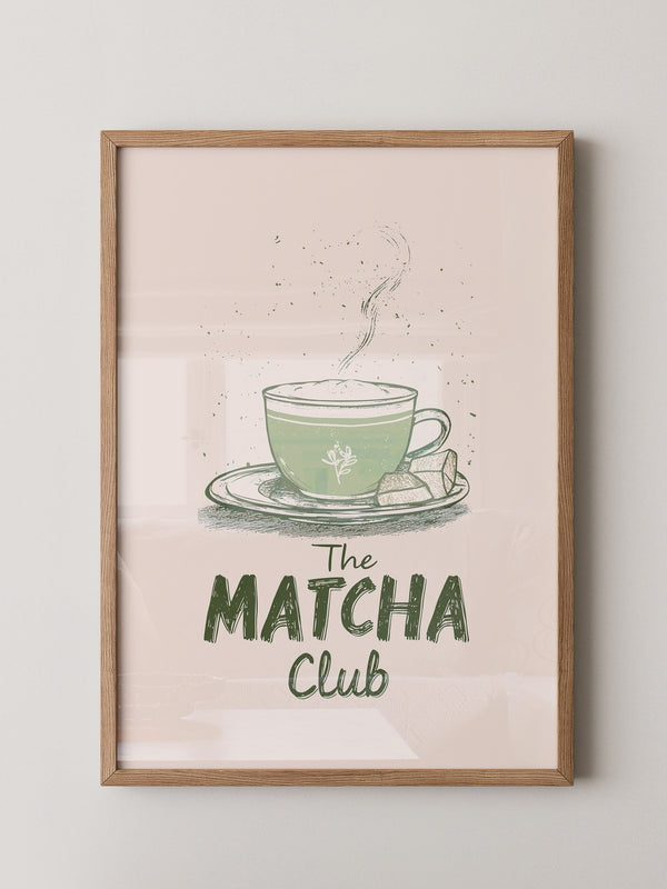 Matcha Tasse Retro Zeichnung