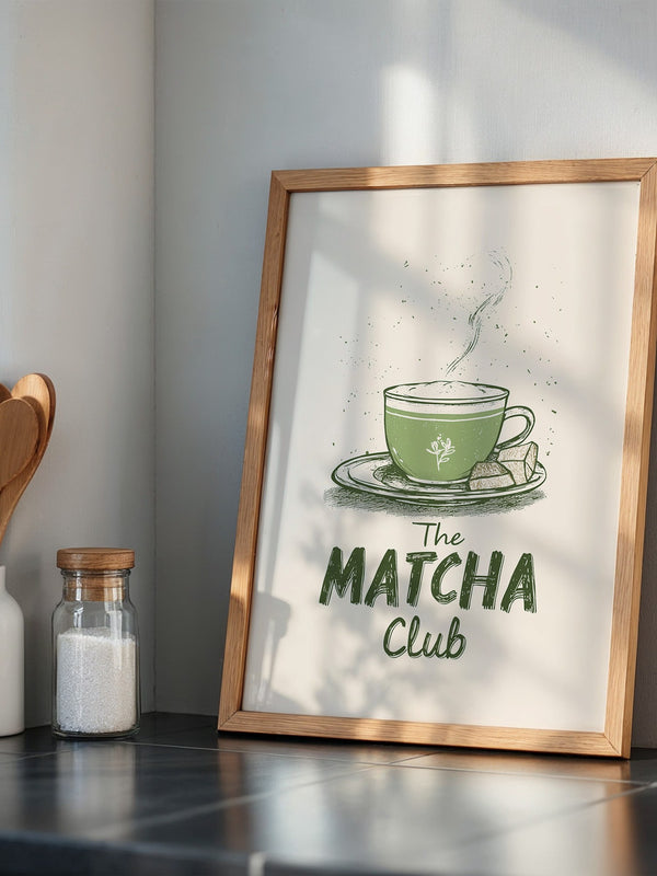 Matcha Tasse Retro Zeichnung