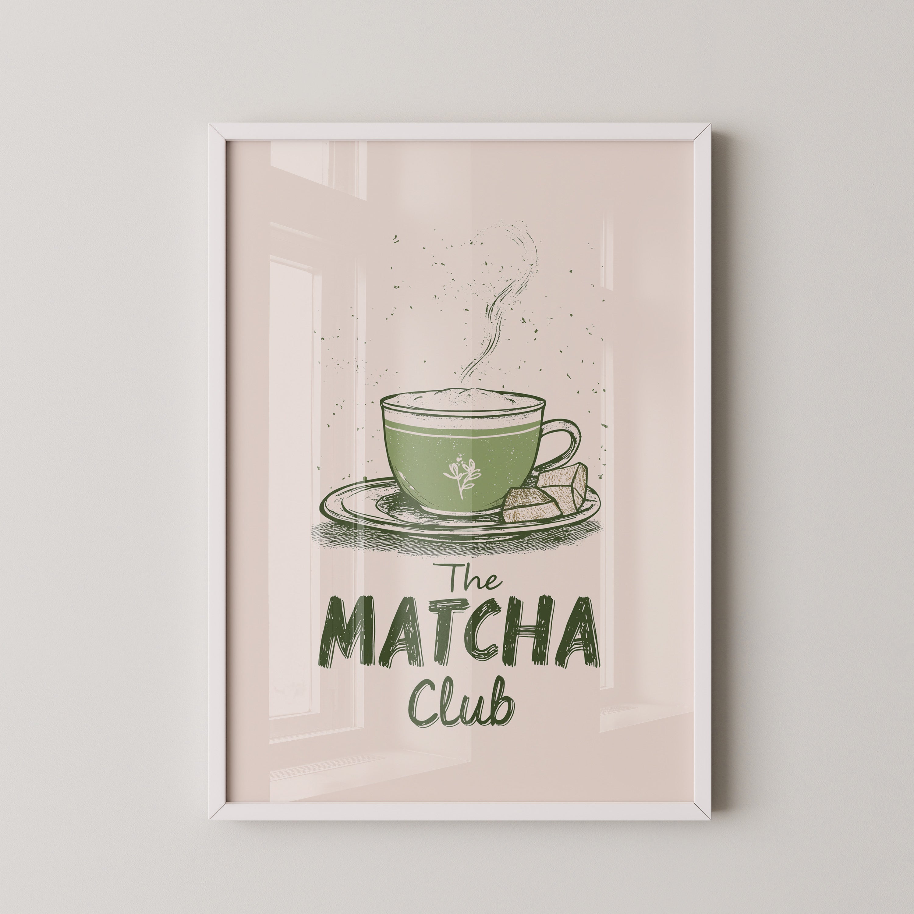 Matcha Tasse Retro Zeichnung