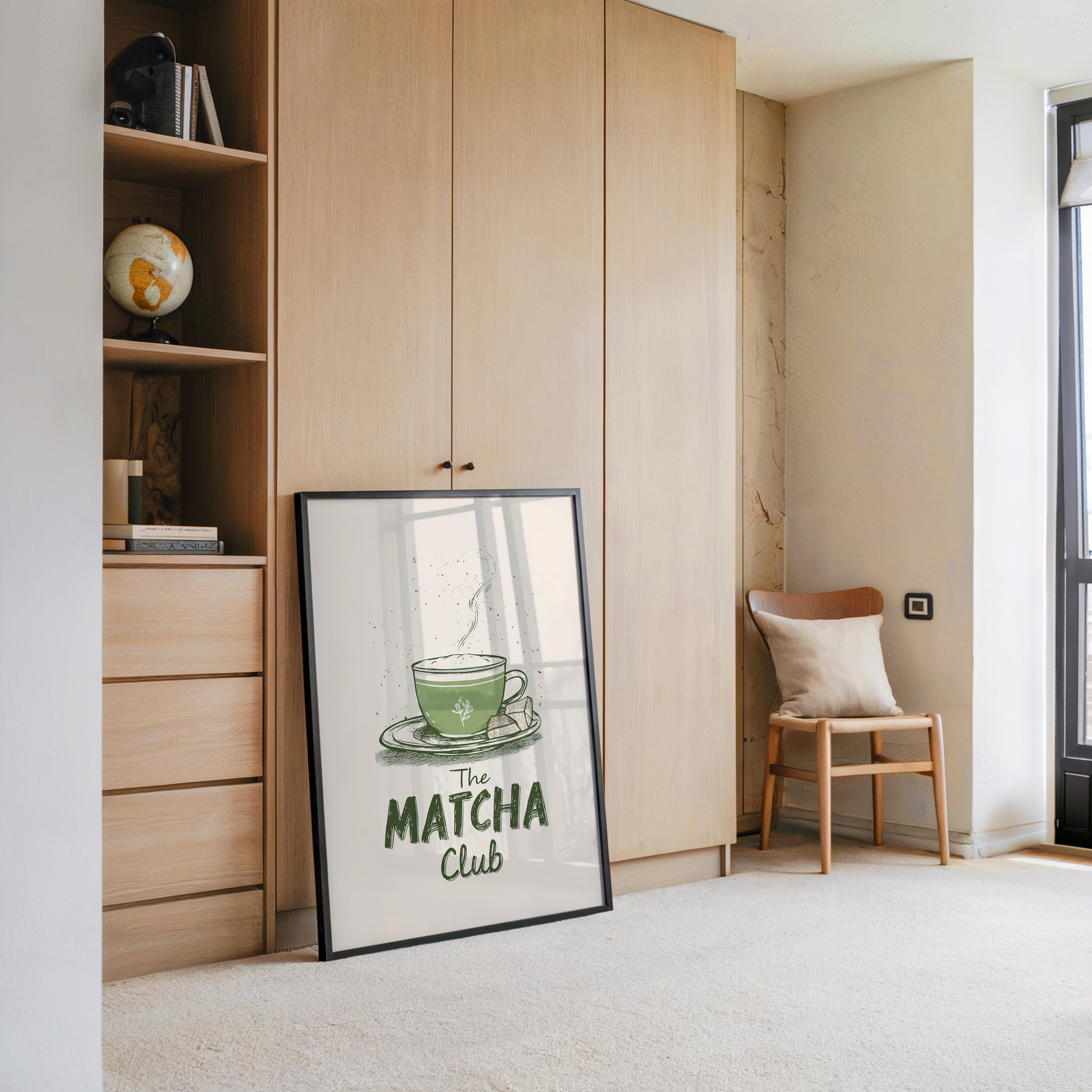 Matcha Tasse Retro Zeichnung