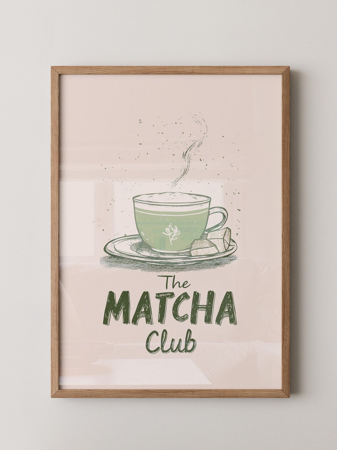 Matcha Tasse Retro Zeichnung