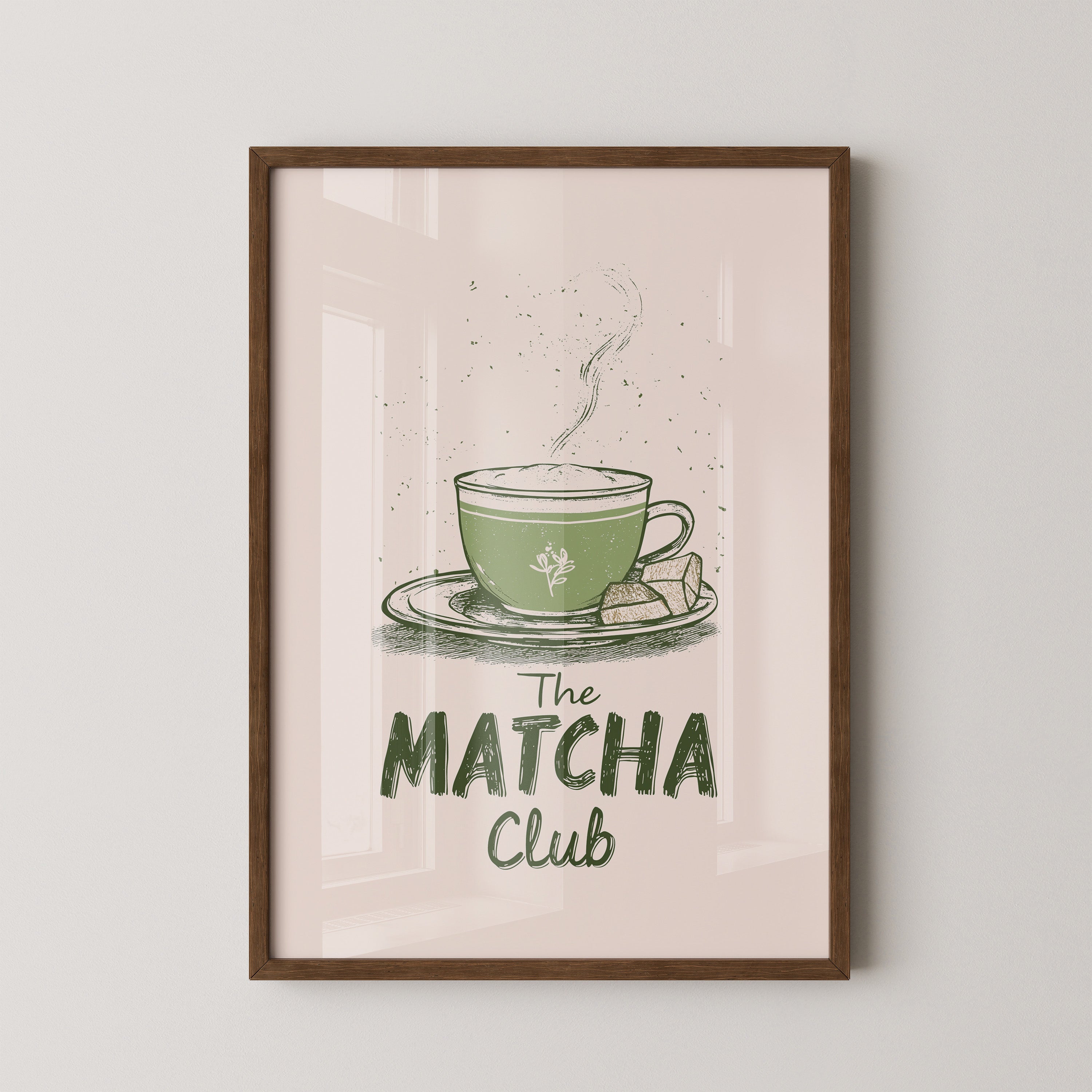 Matcha Tasse Retro Zeichnung