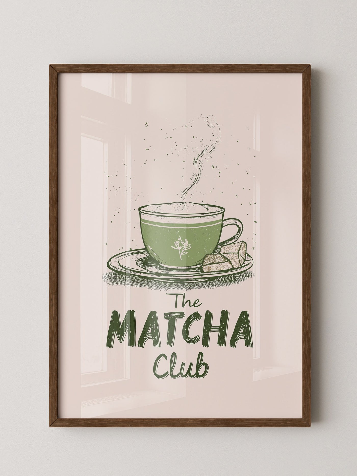 Matcha Tasse Retro Zeichnung