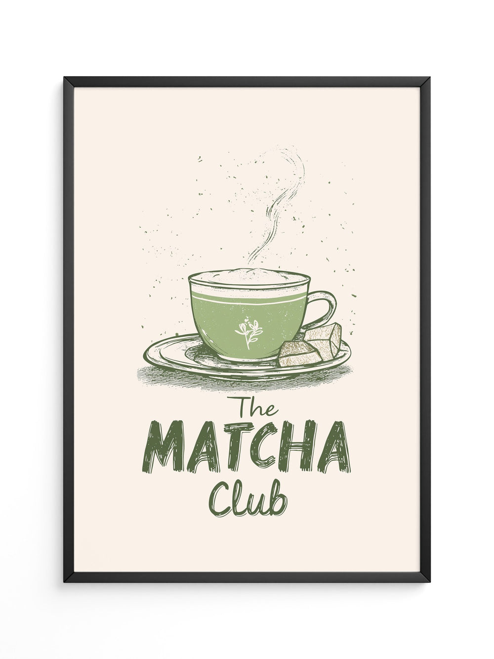 Matcha Tasse Retro Zeichnung