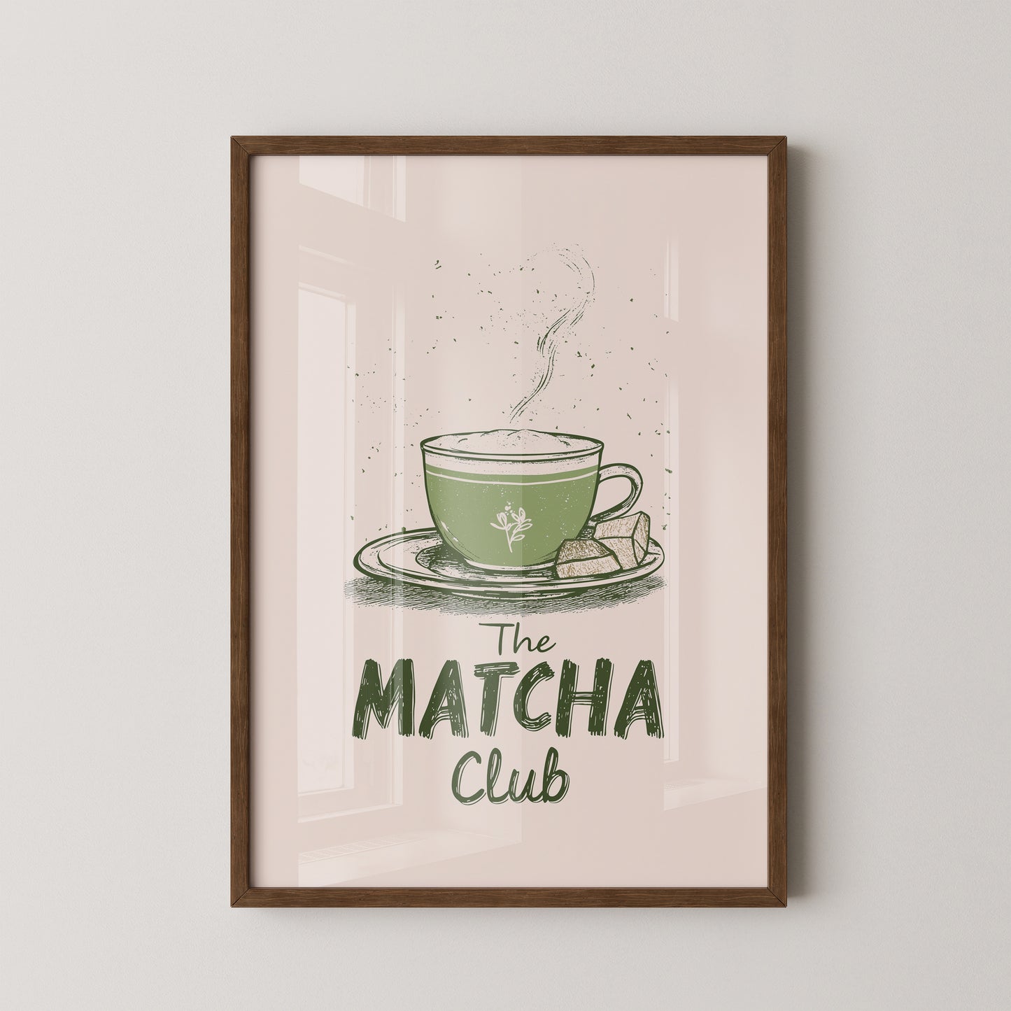 Matcha Tasse Retro Zeichnung