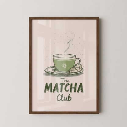 Matcha Tasse Retro Zeichnung