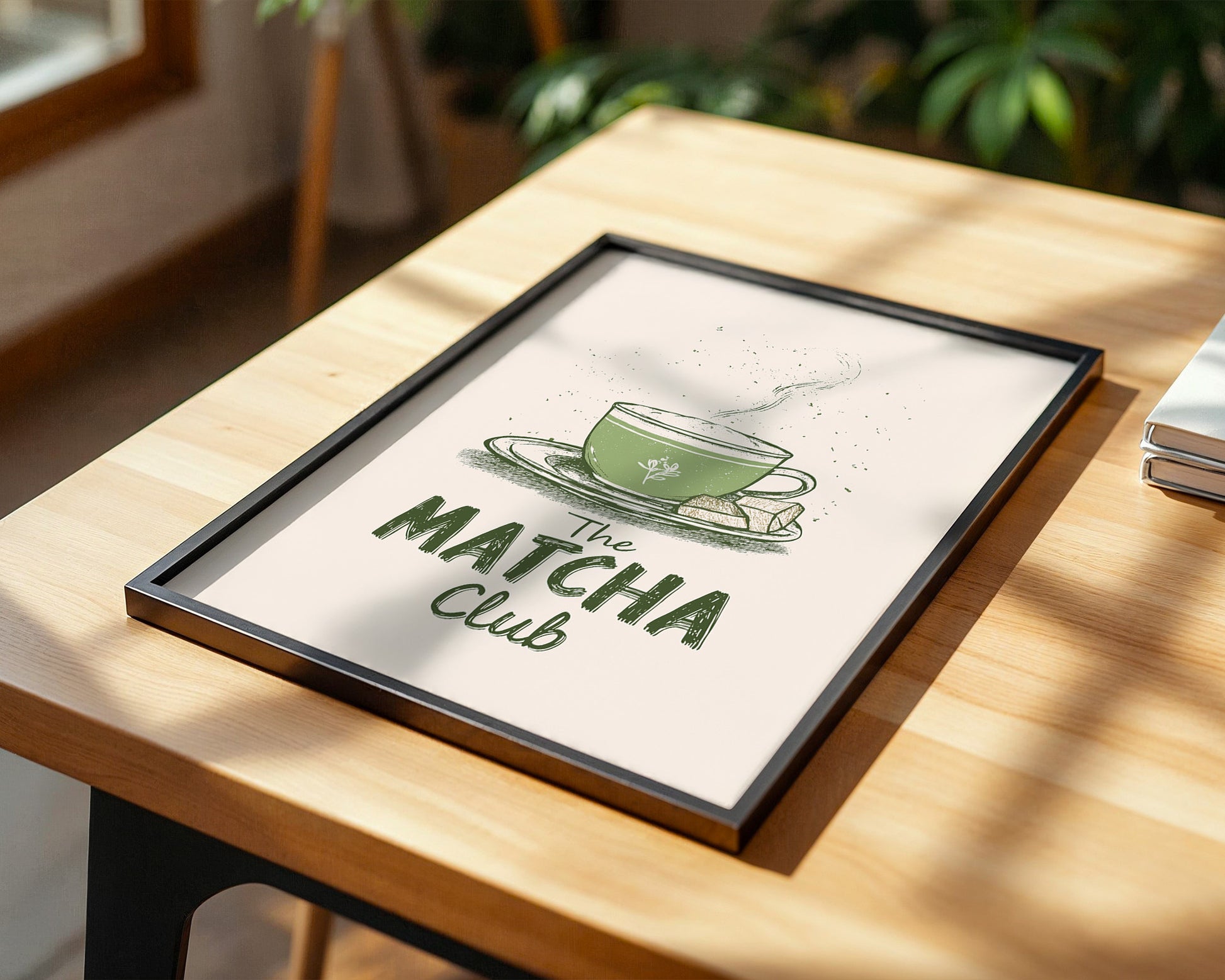 Matcha Tasse Retro Zeichnung