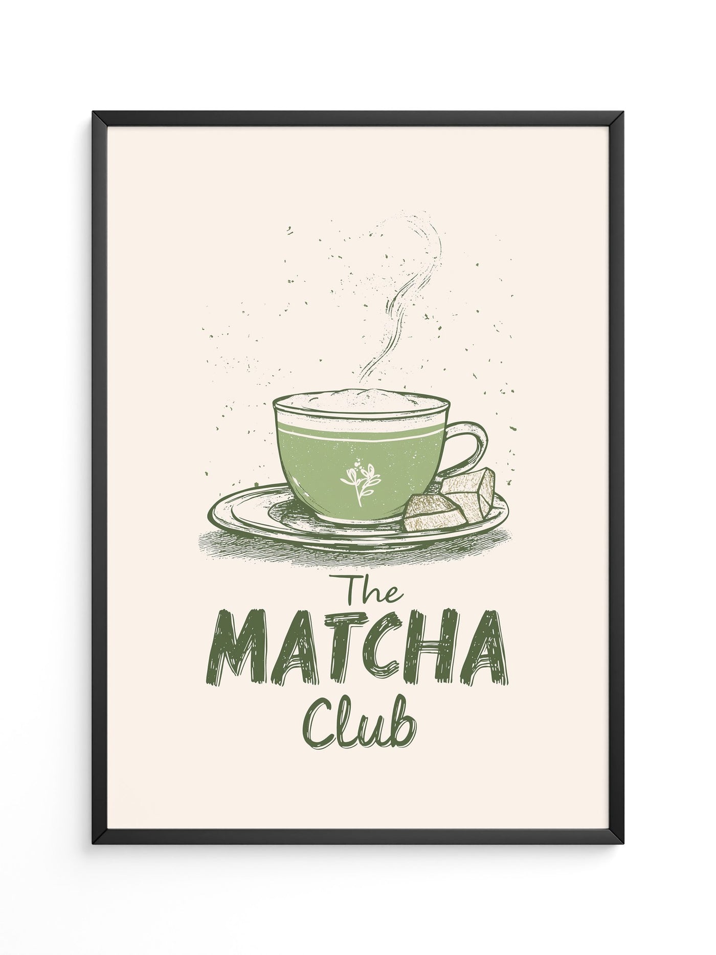 Matcha Tasse Retro Zeichnung