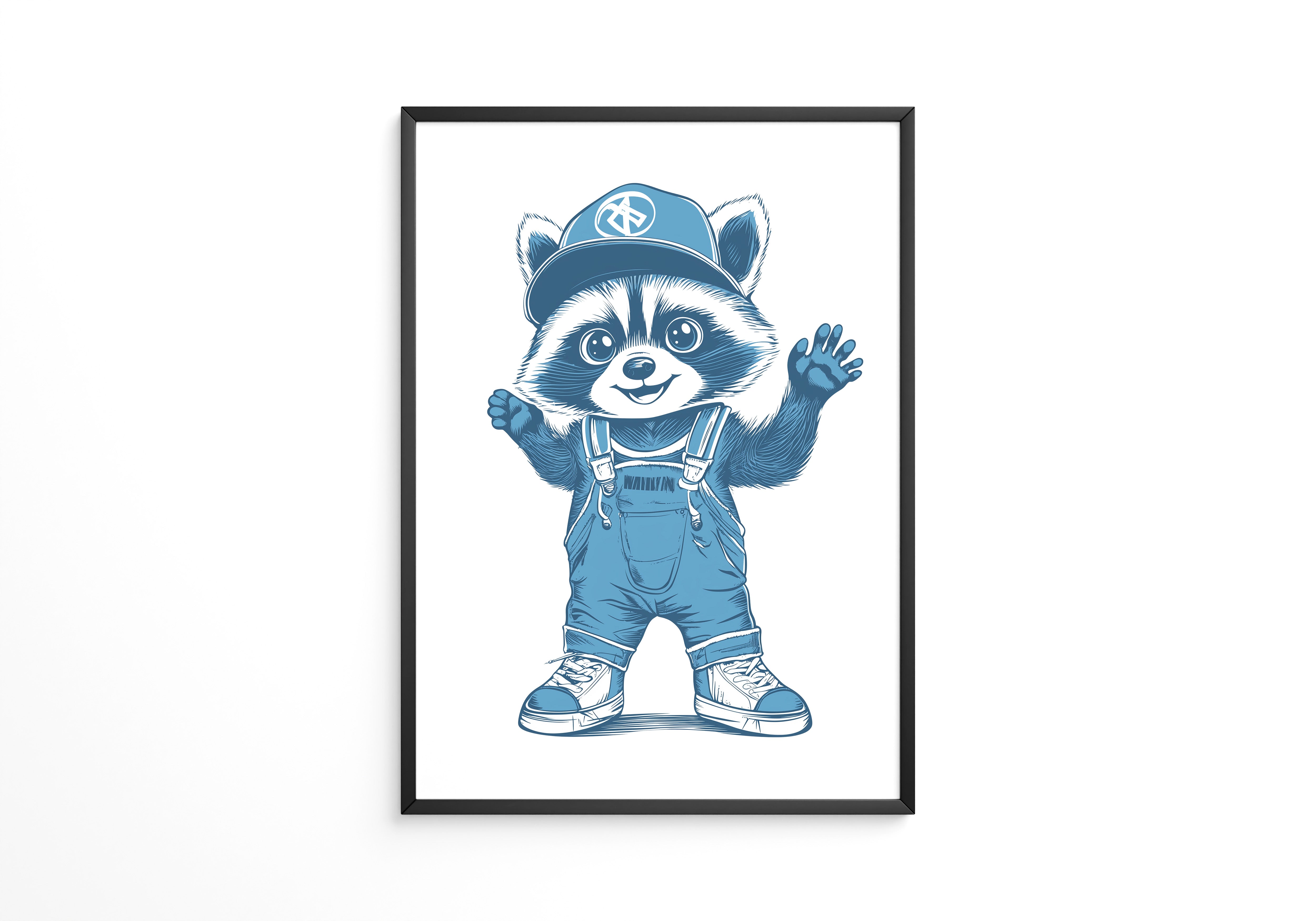 Waschbär Latzhose Blau