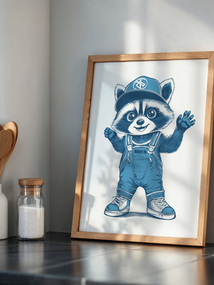 Waschbär Latzhose Blau