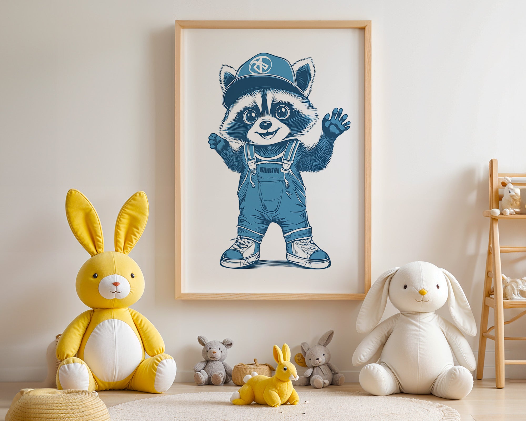 Waschbär Latzhose Blau