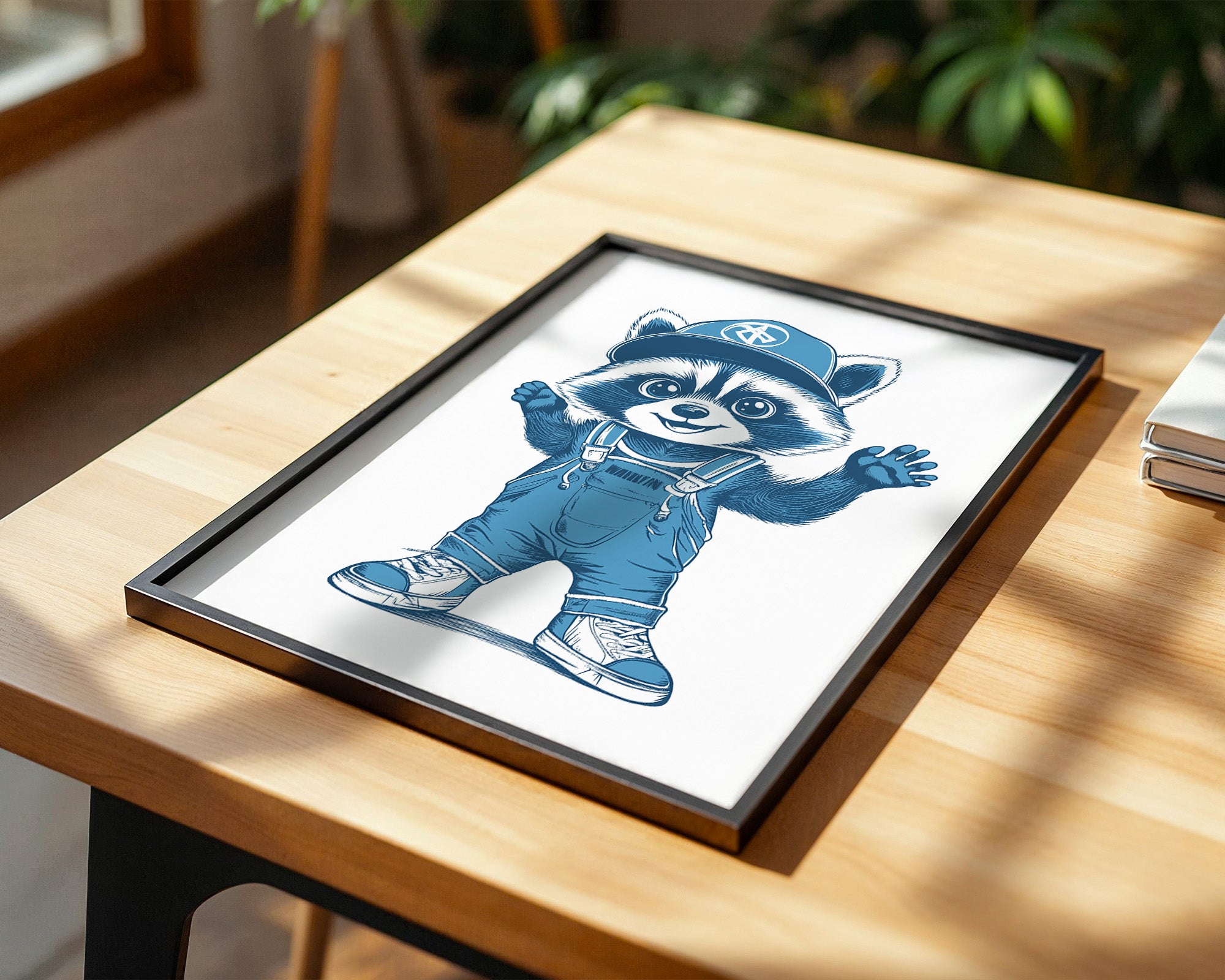 Waschbär Latzhose Blau