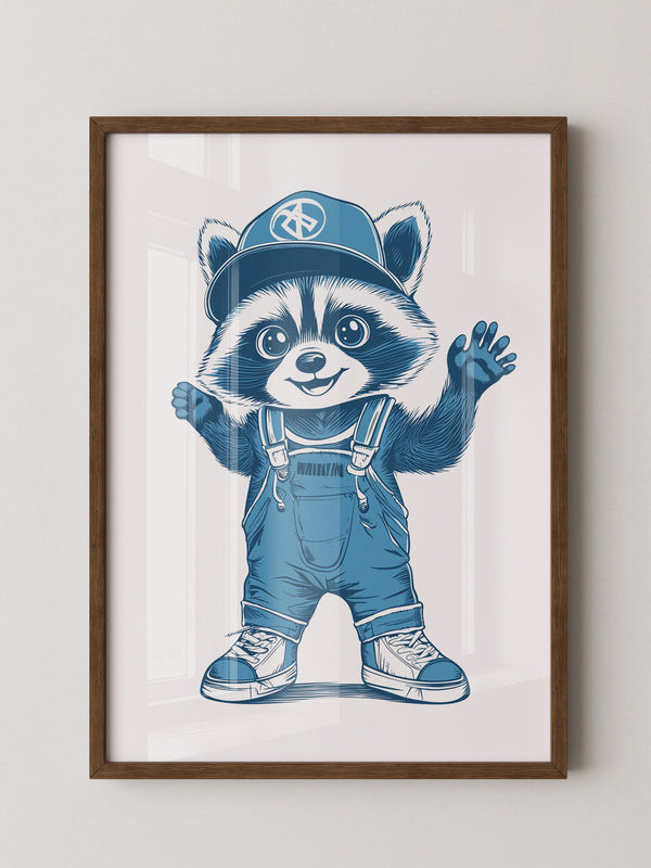 Waschbär Latzhose Blau