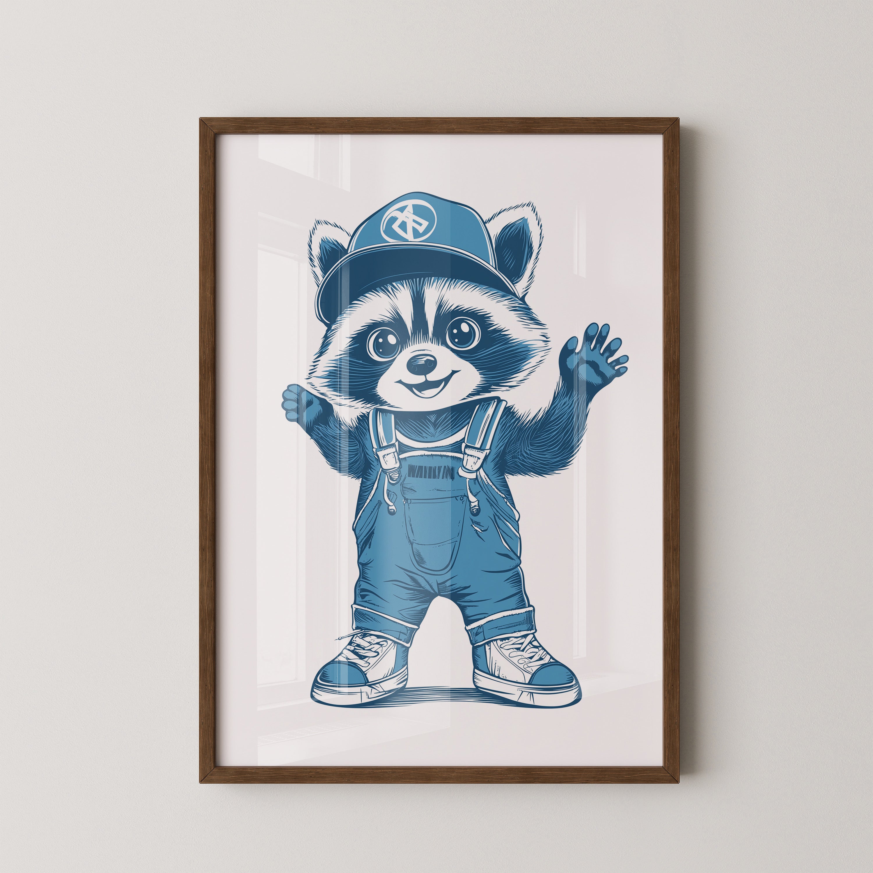 Waschbär Latzhose Blau