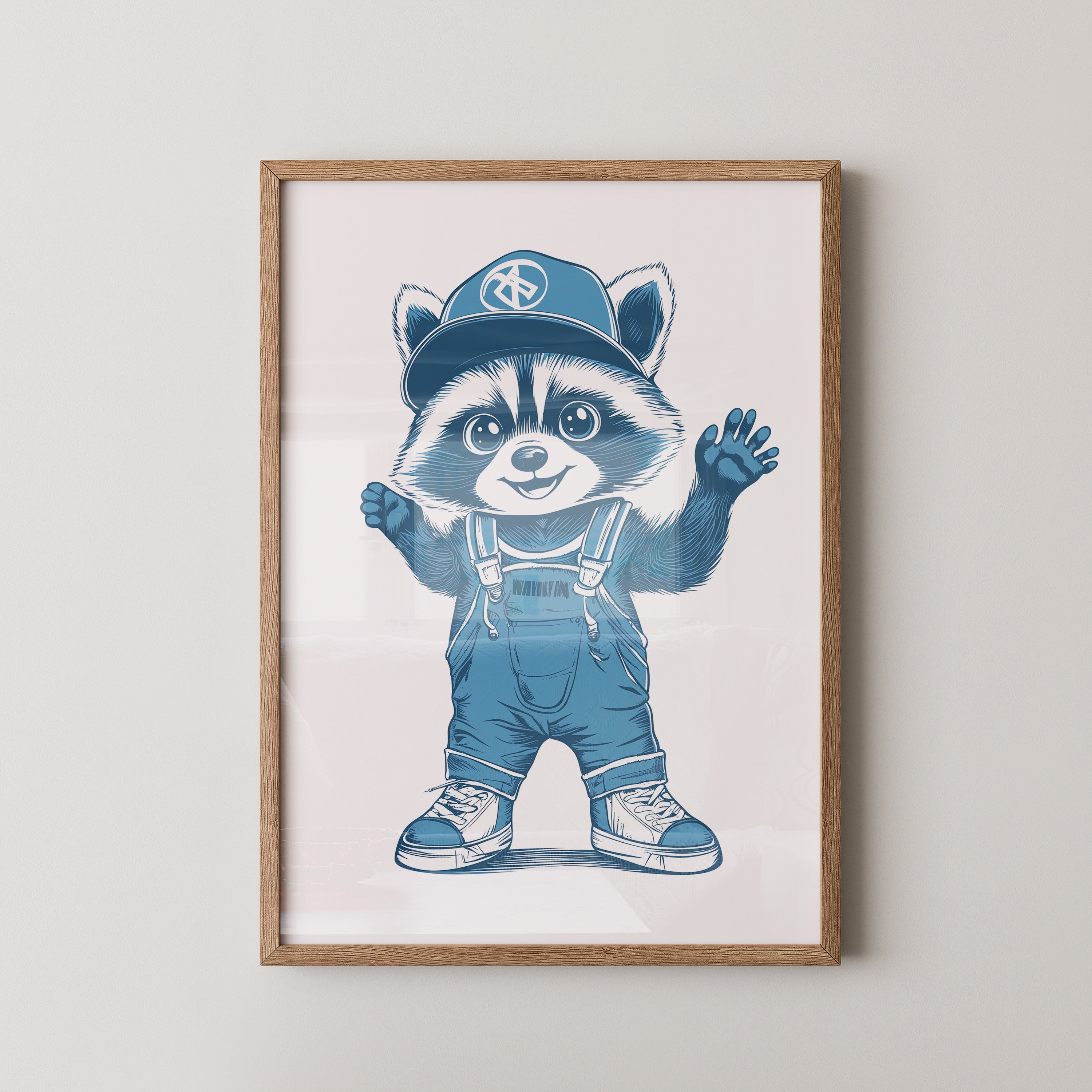 Waschbär Latzhose Blau