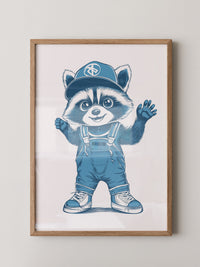 Waschbär Latzhose Blau