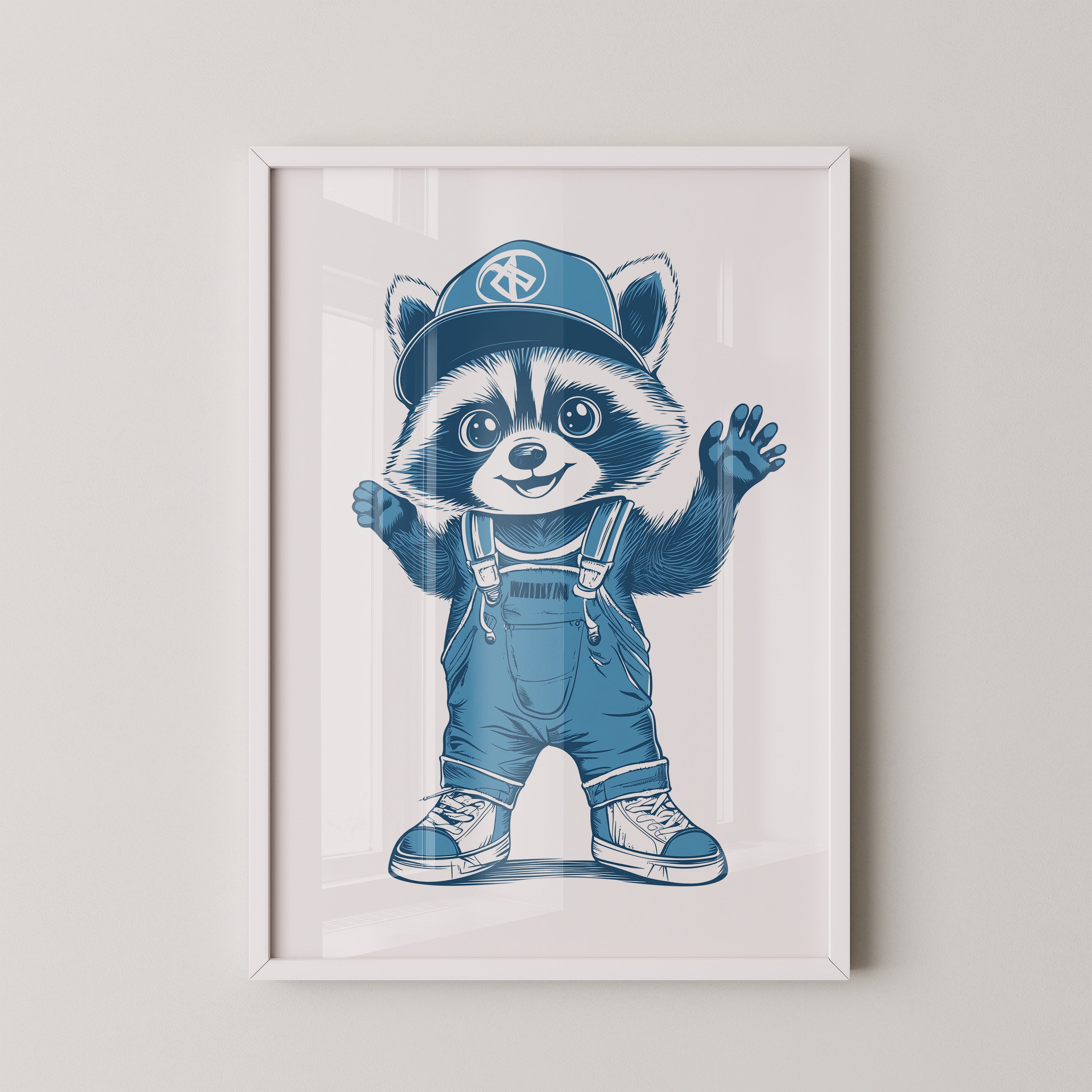 Waschbär Latzhose Blau