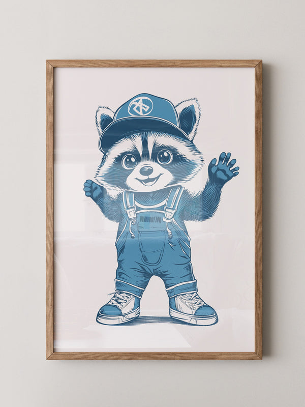 Waschbär Latzhose Blau