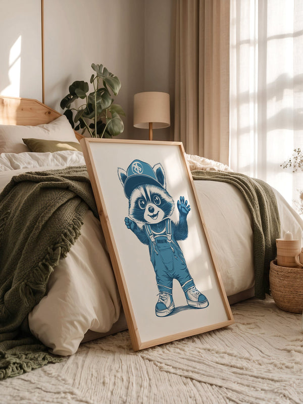 Waschbär Latzhose Blau