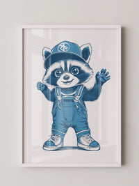 Waschbär Latzhose Blau