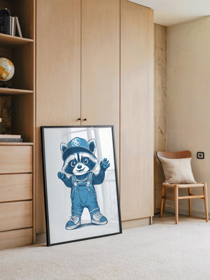 Waschbär Latzhose Blau