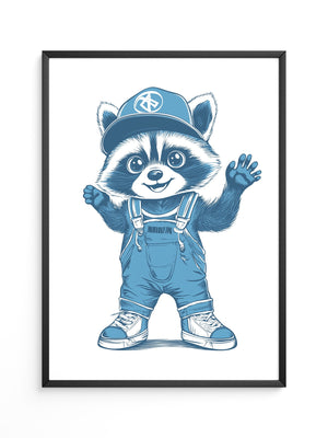 Waschbär Latzhose Blau